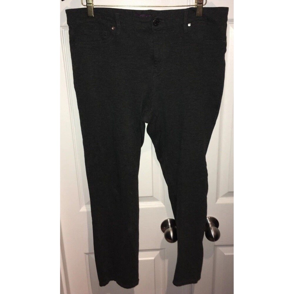 Gloria Vanderbilt Women's Straight Leg Pants Size 14 Brown Stretch 28 x 30